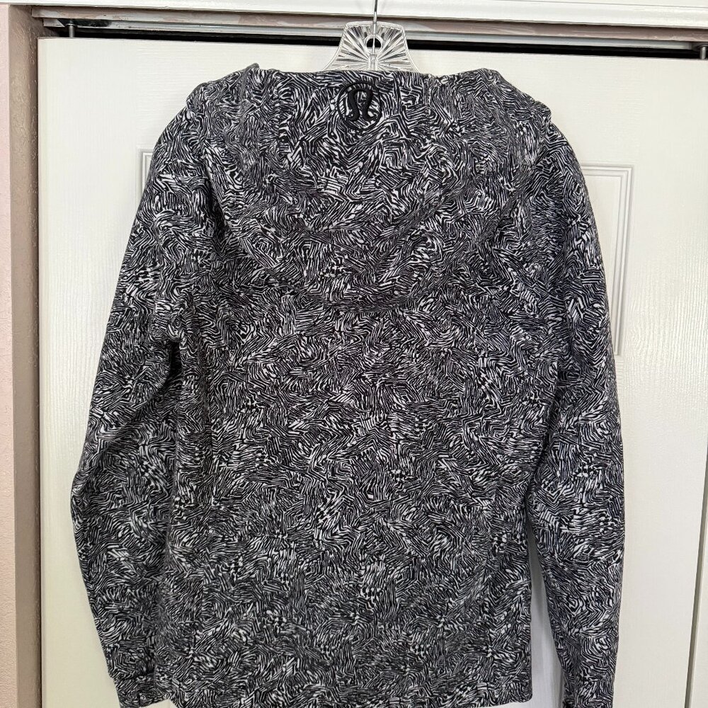 Lululemon Scuba Full Zip Hoodie Iced Wave White Black Size 8 - Picture 5 of 11